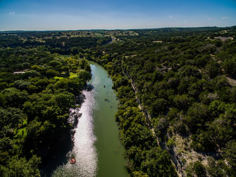 sky view of river on TX property